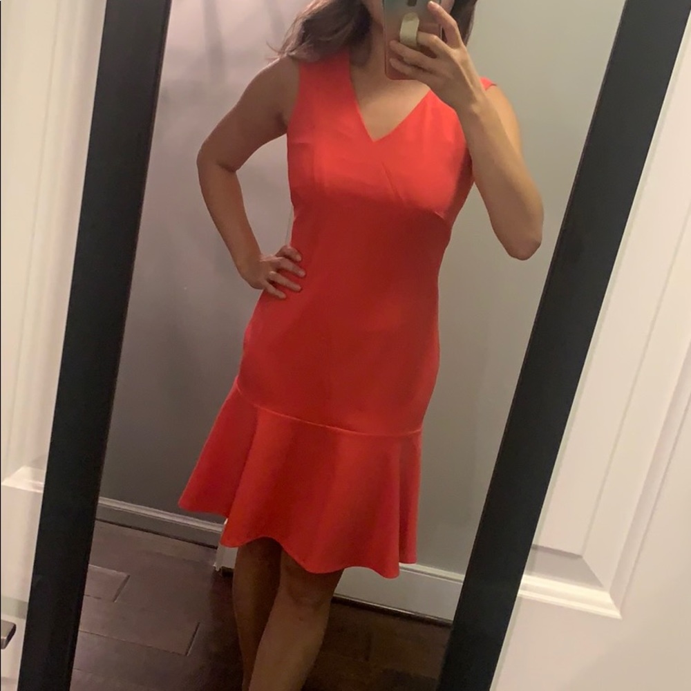 Calvin Klein coral drop waist dress